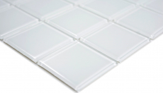 Mosaico dipinto a mano Mosaico in vetro traslucido Cristallo super bianco BAGNO WC Cucina MURO MOS69-0101_m