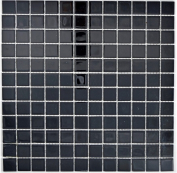 Piastrella di mosaico Mosaico di vetro traslucido Cristallo nero BAGNO WC Cucina MURO MOS63-0302_f | 10 tappetini di mosaico
