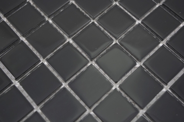 Piastrella di mosaico Mosaico di vetro traslucido Cristallo nero BAGNO WC Cucina MURO MOS63-0302_f | 10 tappetini di mosaico