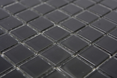 Piastrella di mosaico Mosaico di vetro traslucido Cristallo nero BAGNO WC Cucina MURO MOS63-0302_f | 10 tappetini di mosaico