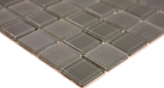 Mosaico dipinto a mano Mosaico di vetro traslucido Cristallo grigio antracite opaco MOS63-2602_m