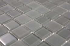 Mosaico dipinto a mano Mosaico di vetro traslucido Cristallo grigio antracite opaco MOS63-2602_m