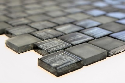 Piastrella di mosaico Mosaico di vetro Cristallo smerigliato nero chiaro opaco smerigliato MOS78-CF81