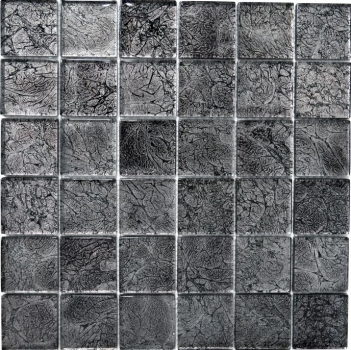 Mosaico dipinto a mano Mosaico in vetro traslucido Struttura in cristallo nero MOS126-8BL27_m