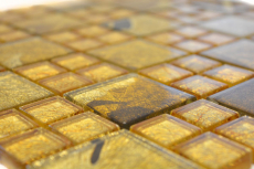 Piastrella di mosaico dipinta a mano Mosaico di vetro traslucido combinato Crystal Desert gold MOS88-8DSG_m