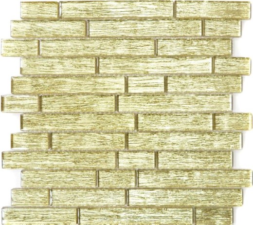 Piastrella di mosaico dipinta a mano Mosaico di vetro composito traslucido Crystal Chic oro MOS86-8CGO_m