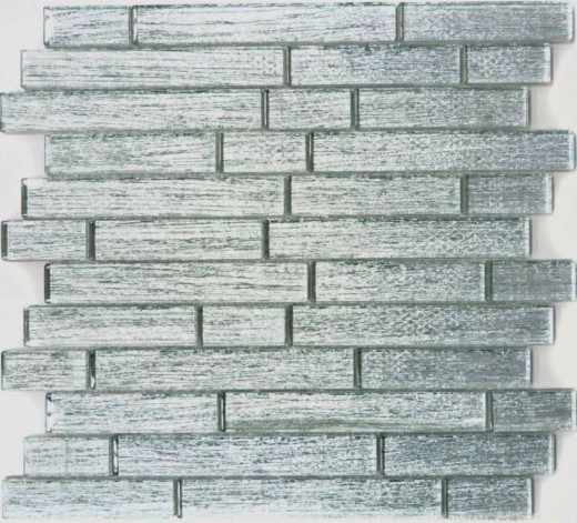 Piastrella di mosaico dipinta a mano Mosaico di vetro composito traslucido Crystal Chic argento MOS86-8CSV_m