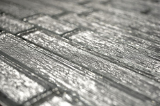 Piastrella di mosaico dipinta a mano Mosaico di vetro composito traslucido Crystal Chic argento MOS86-8CSV_m