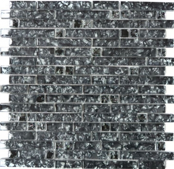 Aste per mosaico di vetro Tessere per mosaico grigio antracite nero MOS87-MV718