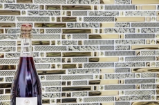 Aste per mosaico di vetro Tessere per mosaico Backsplash di piastrelle Oro placcato MOS86-0107