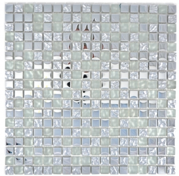 Mosaico dipinto a mano Mosaico in vetro traslucido Crystal EP Vetro argentato smerigliato MOS92-0217_m