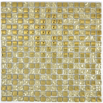 Mosaico dipinto a mano Mosaico in vetro traslucido Crystal EP Vetro dorato BAGNO WC Cucina MURO MOS92-0707_m