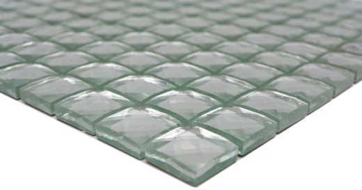 Mosaico di vetro diamante look mosaico piastrelle argento backsplash cucina MOS130-0208