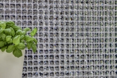Mosaico di vetro diamante look mosaico piastrelle argento backsplash cucina MOS130-0208