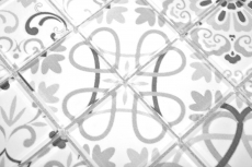 Mosaico vintage retrò dipinto a mano Mosaico di vetro grigio traslucido Cristallo GERMANIA MOS68-Retro-G_m