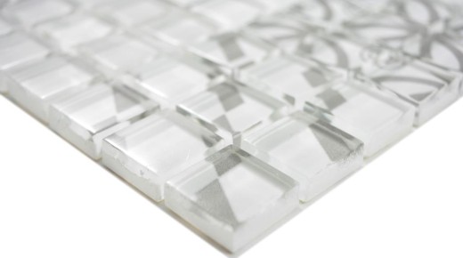 Mosaico di vetro retro vintage tessere di mosaico bianco grigio MOS88-Retro-35