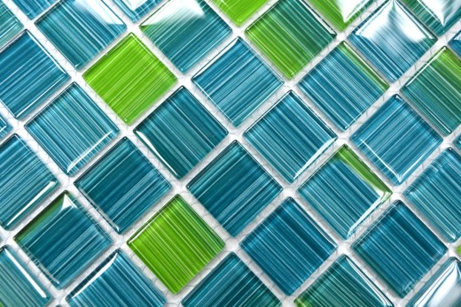 Mosaico di vetro tessere di mosaico linea giallo turchese verde mosaico piscina mosaico piscina MOS64-0509