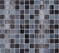 Mosaico di vetro linea mosaico nero antracite piscina mosaico piscina mosaico MOS64-0302