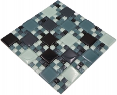 Tessere di mosaico in vetro grigio nero antracite MOS78-0204