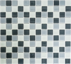 Piastrelle di mosaico bianco grigio antracite mosaico di vetro BAGNO WC cucina MURO pannello di mosaico MOS62-0204