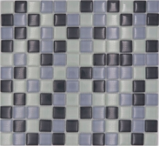 Mosaico di vetro tessere di mosaico bianco grigio antracite BAGNO WC cucina MURO MOS72-0204