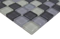 Mosaico di vetro tessere di mosaico bianco grigio antracite BAGNO WC cucina MURO MOS72-0204