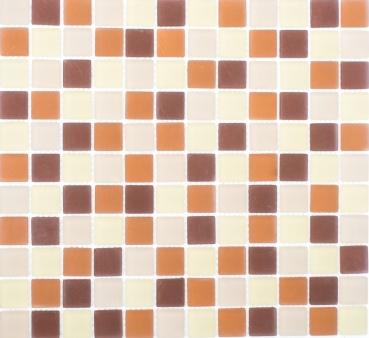 Piastrella di mosaico dipinta a mano Mosaico di vetro marrone traslucido Cristallo marrone opaco smerigliato MOS72-1311_m