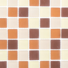 Piastrella di mosaico dipinta a mano Mosaico di vetro marrone traslucido Cristallo marrone opaco smerigliato MOS72-1311_m
