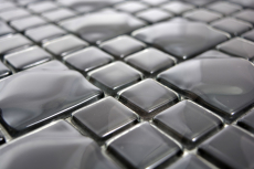 Piastrella di mosaico dipinta a mano nero traslucido 3D nero Red Dot Design MOS68-0305_m