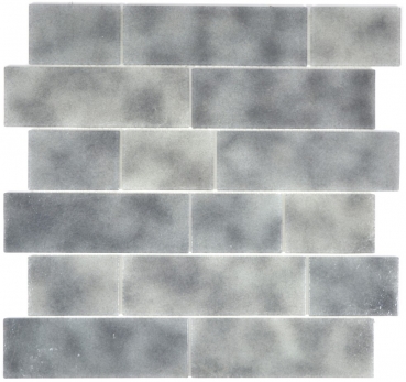Piastrella di mosaico dipinta a mano, grigio traslucido, legame con la muratura Grigio MOS68-0259L_m