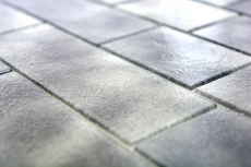 Piastrella di mosaico dipinta a mano, grigio traslucido, legame con la muratura Grigio MOS68-0259L_m