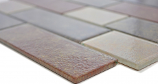 Piastrella a mosaico Marrone traslucido Composito per muratura Marrone arrugginito MOS68-1379L_f | 10 tappetini a mosaico