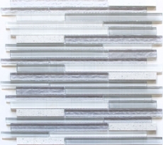 Piastrella di mosaico dipinta a mano Mosaico traslucido composito bianco Mosaico di vetro multistrato Cristallo artificiale bianco MOS86-MS90_m