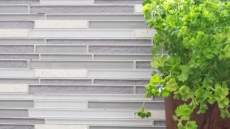 Mosaico di vetro pietra artificiale aste mosaico piastrelle composito bianco vecchio bianco grigio chiaro antracite piastrelle backsplash parete bagno - MOS86-MS90