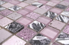 Pietra artificiale mosaico rustico piastrelle di vetro mosaico resina rosa rosa magenta BAGNO WC cucina WALL piastrelle backsplash - MOS82-1104