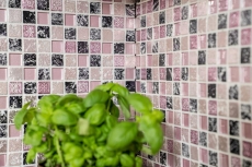 Pietra artificiale mosaico rustico piastrelle di vetro mosaico resina rosa rosa magenta BAGNO WC cucina WALL piastrelle backsplash - MOS82-1104