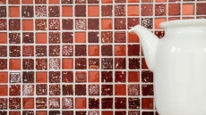 Pietra artificiale mosaico rustico tessere di vetro mosaico resina rosso scuro rosso fuoco BAD WC cucina splashback piastrella parete posteriore - MOS82-0906
