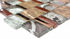 Marmo vetro mosaico piastrelle marrone rame grigio antracite backsplash parete bagno cucina WC - MOS88-1220