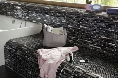 Aste per mosaico di vetro tessere per mosaico in acciaio inox nero argento MOS86-0302
