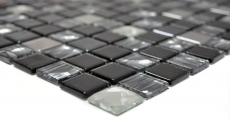 Mosaico in acciaio inox mosaico di vetro antracite argento nero MOS63-CM-426