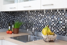 Mosaico in acciaio inox mosaico di vetro antracite argento nero MOS63-CM-426