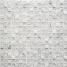 Mosaico di vetro pietra naturale mosaico piastrelle bianco chiaro cava marmo backsplash cucina - MOS92-0102