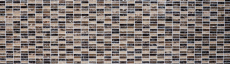 Mosaico rettangolare tessere di vetro mosaico rotto marmo pietra naturale marrone scuro beige parete bagno cucina WC - MOS87-S1255
