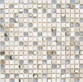 Piastrella di mosaico dipinta a mano Backsplash di piastrelle Traslucido grigio chiaro argento Mosaico di vetro Pietra di cristallo EP grigio chiaro argento MOS92-HQ10_m