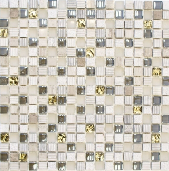 Piastrella di mosaico dipinta a mano Backsplash di piastrelle Traslucido grigio chiaro oro Mosaico di vetro Pietra di cristallo EP grigio chiaro oro MOS92-HQ12_m