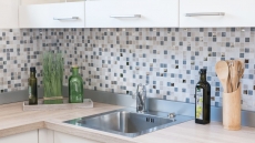 Pietra naturale mosaico rustico piastrelle di vetro mosaico marmo grigio chiaro argento beige smerigliato piastrelle di vetro backsplash parete cucina bagno WC - MOS92-HQ20