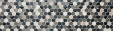 Pietra naturale vetro mosaico tessere esagonali antracite grigio chiaro grigio strisce piastrelle backsplash rivestimento bagno - MOS11D-22