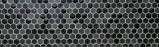 Piastrella di mosaico decorata a mano Backsplash di piastrelle Nero traslucido Mosaico di vetro esagonale Pietra di cristallo 3D nero MOS11D-33_m