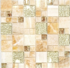 Pietra naturale vetro mosaico marmo mosaico piastrelle ambra oro ocra marrone backsplash parete cucina WC - MOS88-MC649