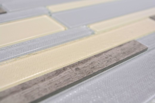 Mosaico di vetro pietra naturale tessere di mosaico composito aste beige grigio antracite marrone chiaro piastrelle backsplash parete cucina - MOS67-GV24